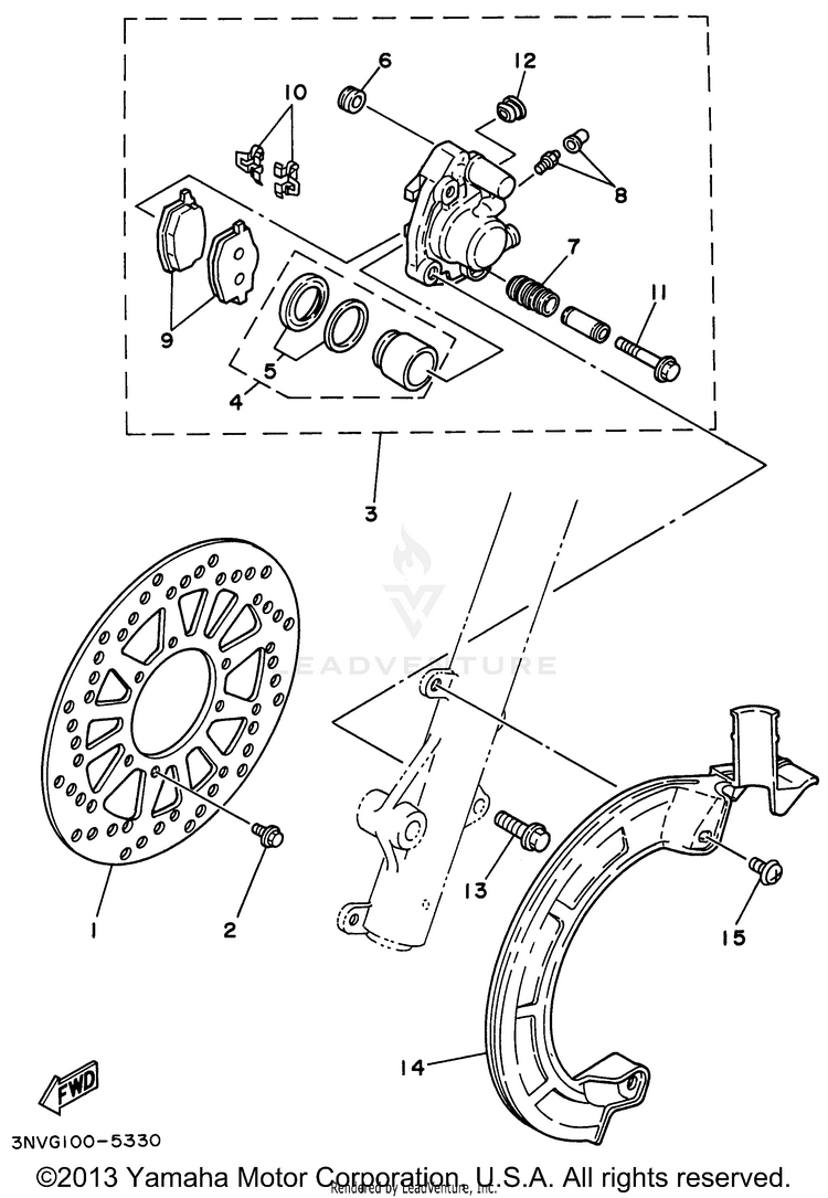 Front Brake Caliper Schematic