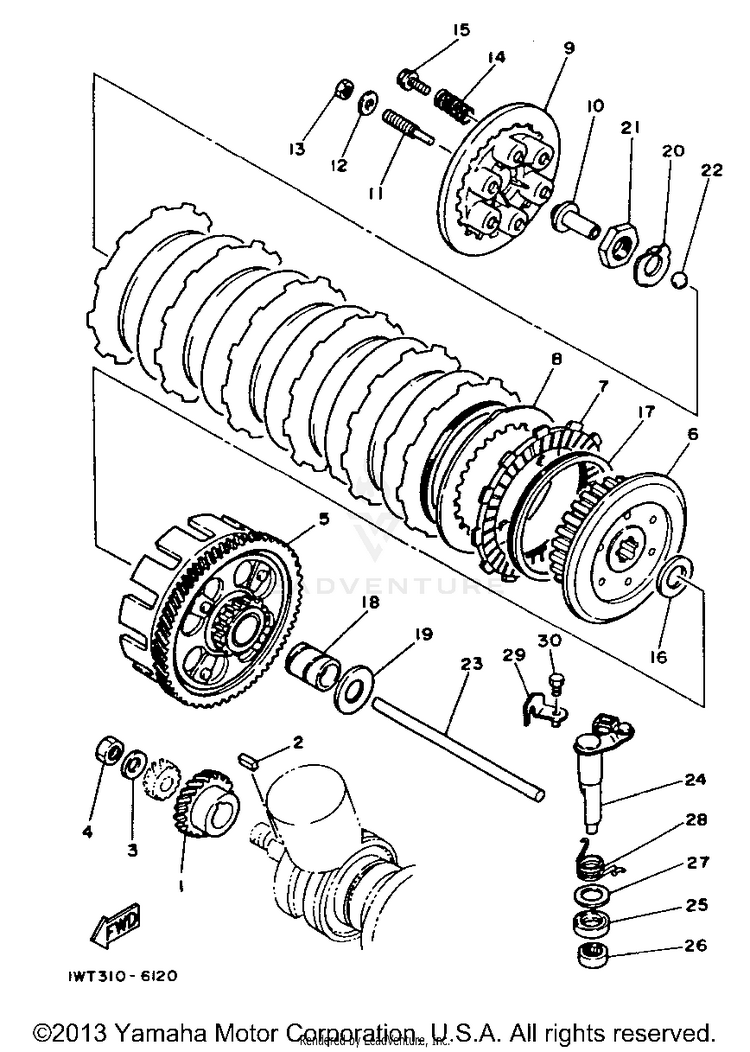 Clutch BANSHEE - YFZ350G_MN - 1995 Schematic
