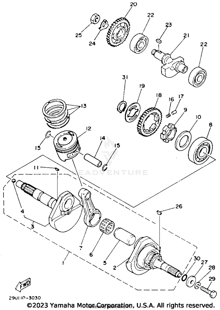 Crankshaft - Piston Schematic