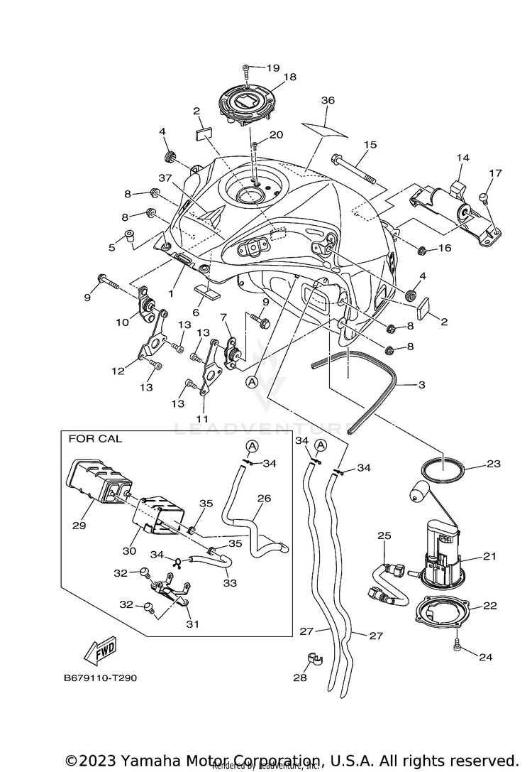 Fuel Tank MT10 - MT10KCB - 2019 Schematic
