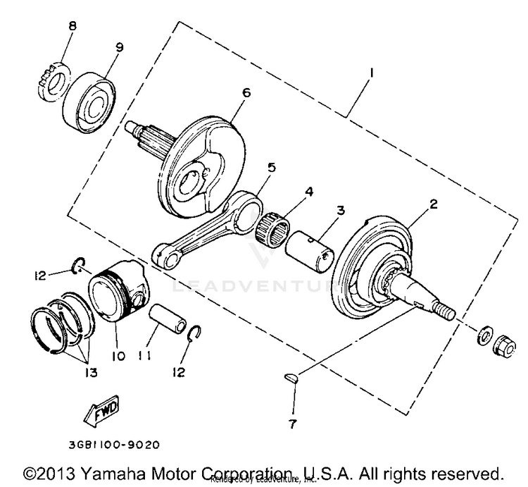 Crankshaft - Piston Schematic