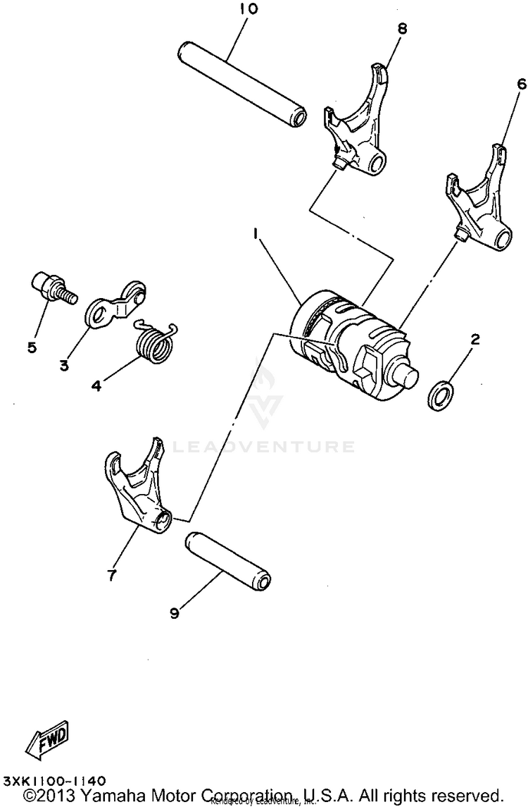Shift Cam Shift Fork Schematic