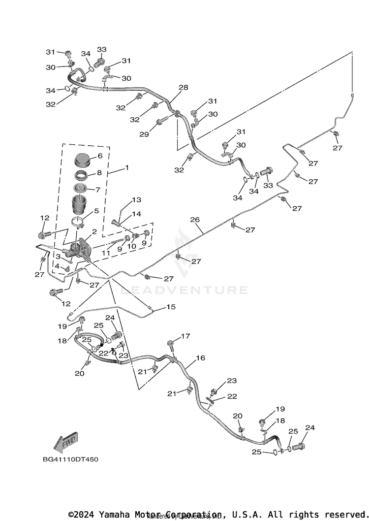 Master Cylinder WOLVERINE X4 - YXF85WPAJL - 2018 Schematic
