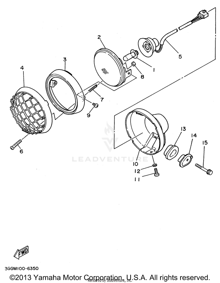 Headlight BANSHEE - YFZ350H - 1996 Schematic