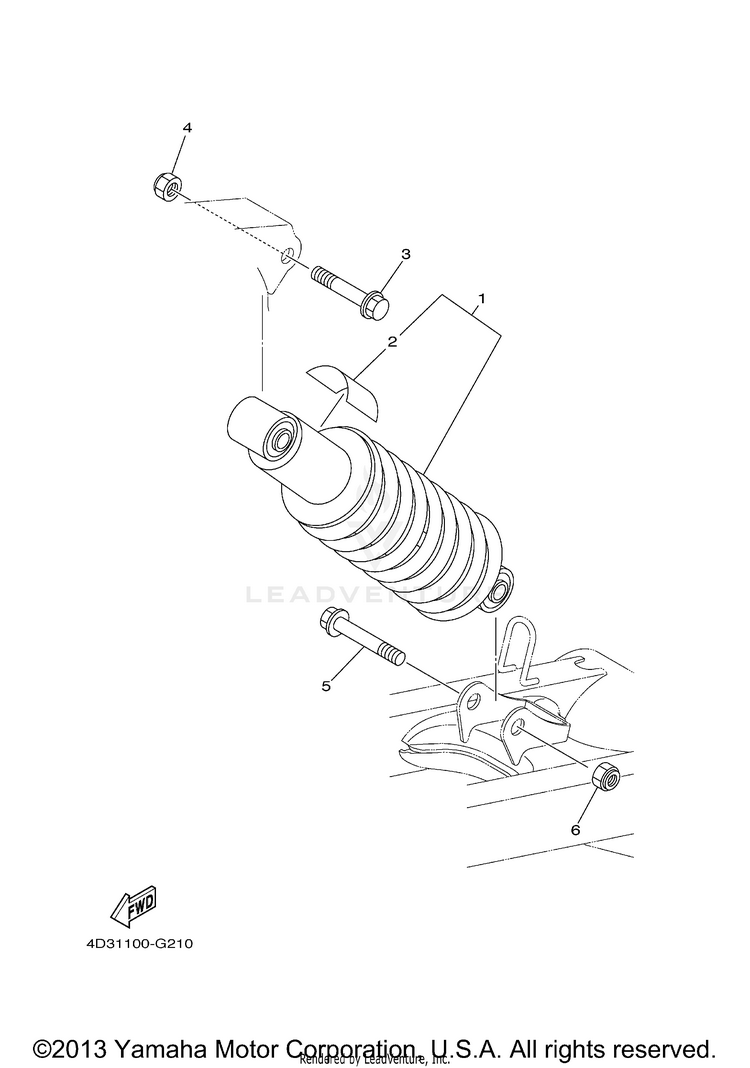 Rear Suspension RAPTOR 250 - YFM25RYL - 2009 Schematic
