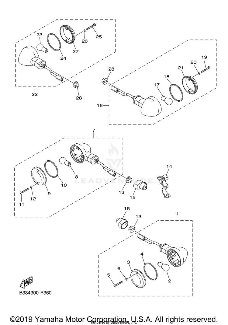 Flasher Light BOLT C SPEC - XVS95CRFCG - 2015 Schematic