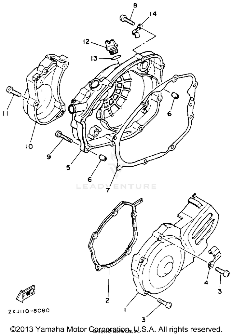 Crankcase Cover 1 BLASTER - YFS200E_MN - 1993 Schematic