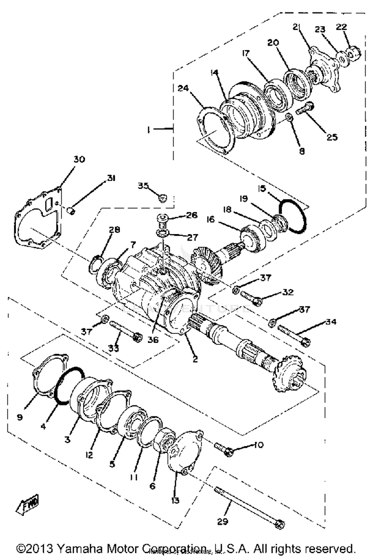 Middle Drive Gear XS1100G - 1980 Schematic