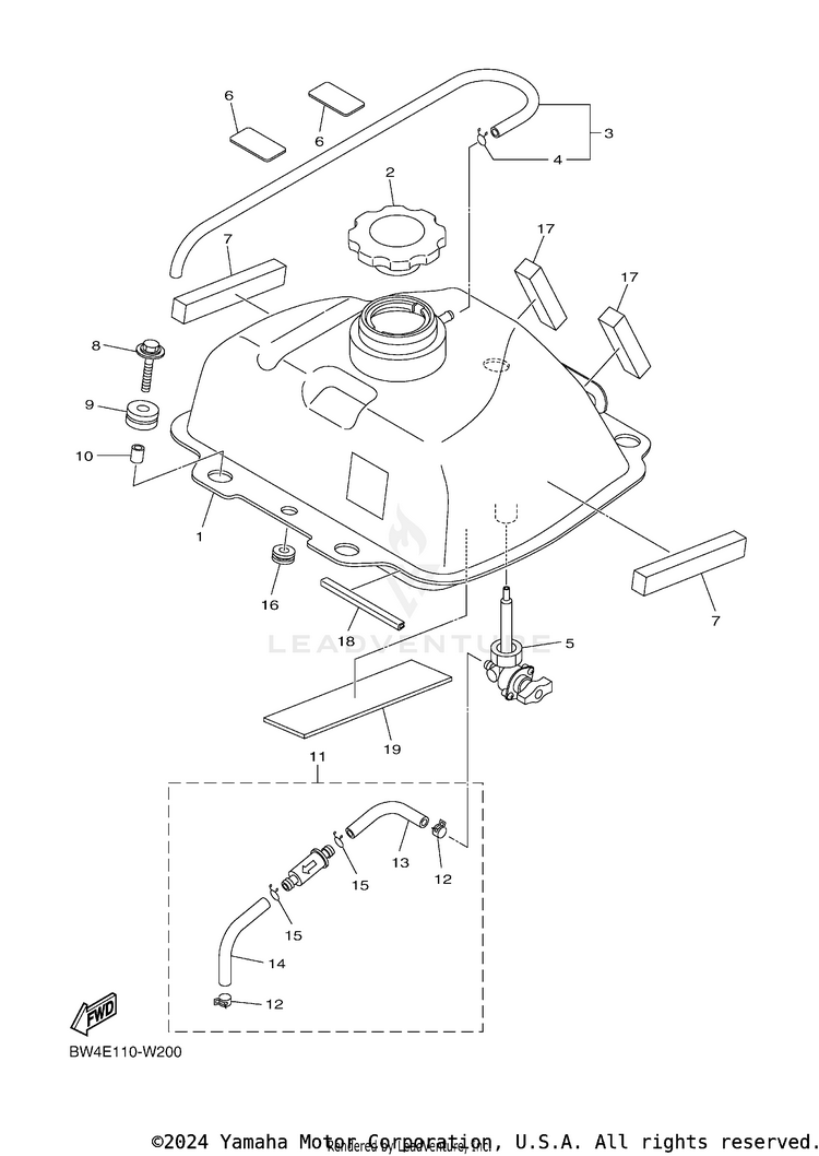 Fuel Tank YFZ50 - YFZ05YYXML - 2021 Schematic