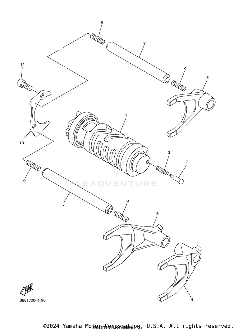 Shift Cam Fork Schematic