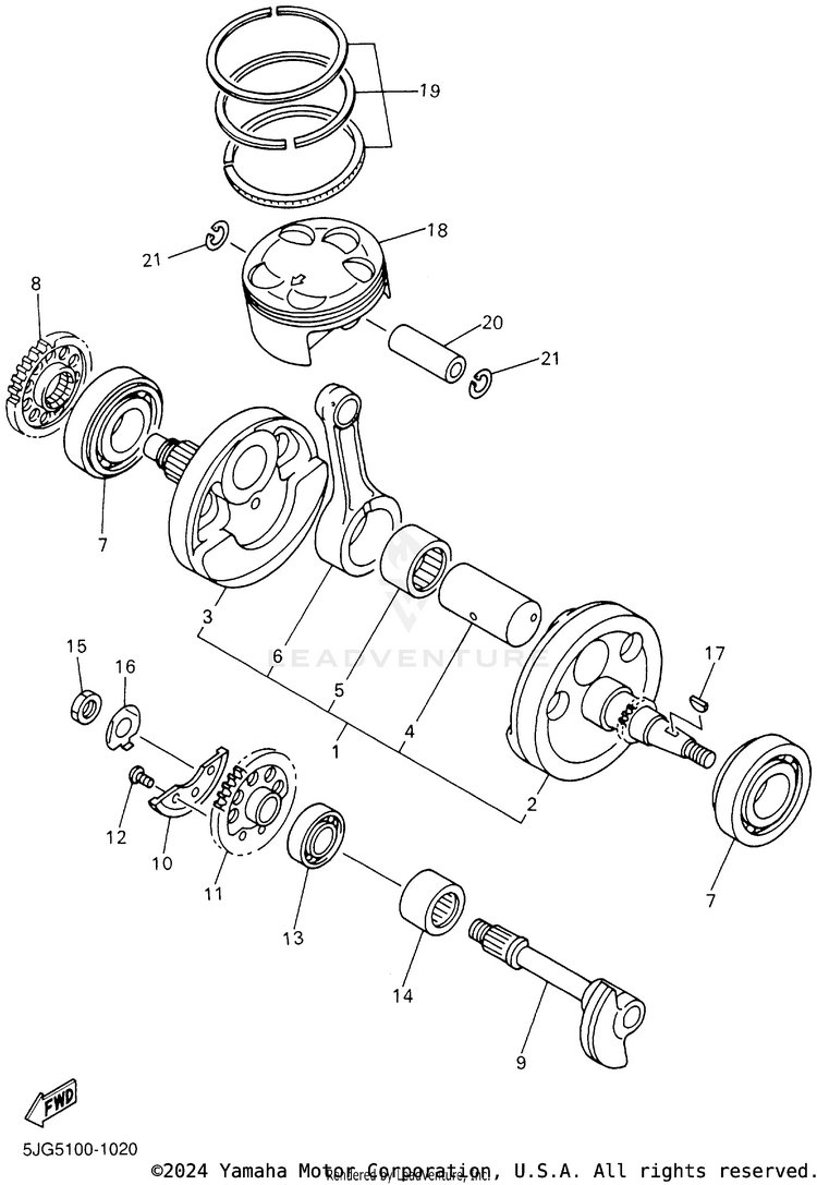 Crankshaft Piston Schematic