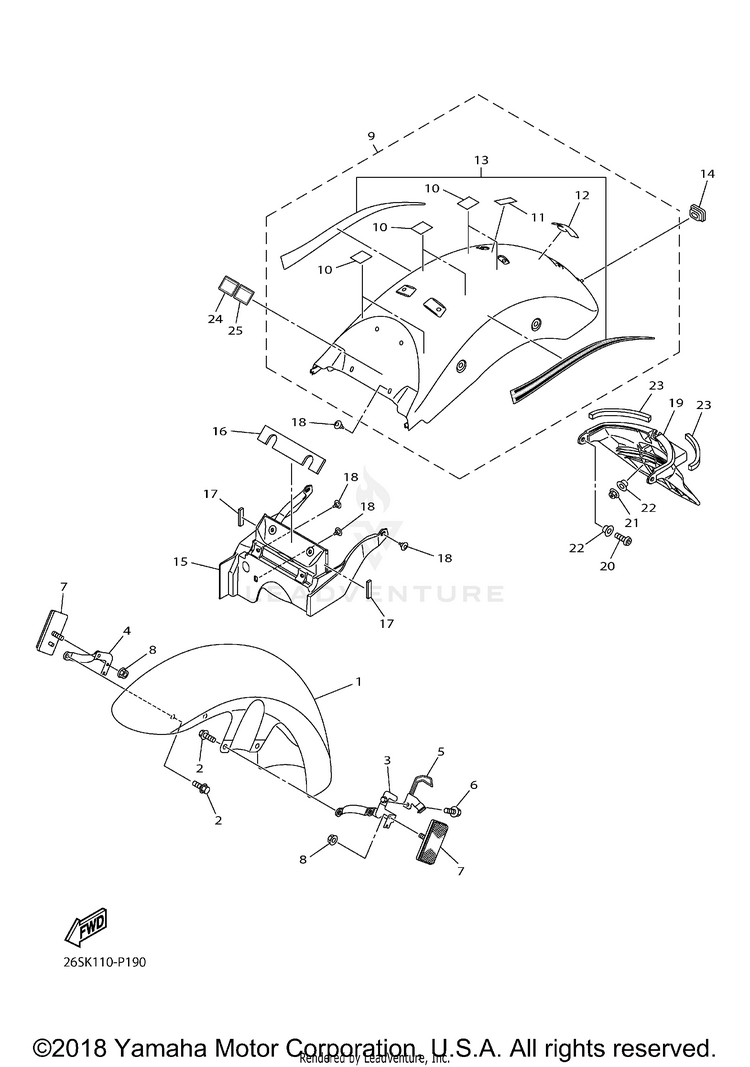 Fender V STA 950 TOURER - XVS95CTFCL - 2015 Schematic