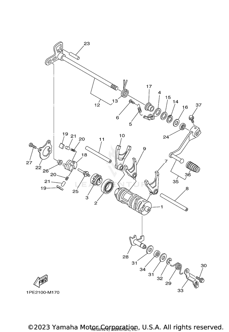 Shift Cam & Fork RAPTOR 700R SE CAL - YFM70RCCRB - 2024 Schematic