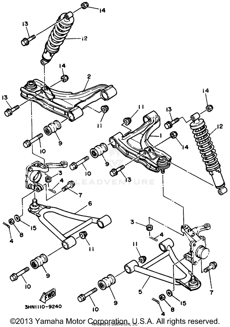 Front Suspension - Wheel BIG BEAR (ME & NH Only) - YFM350FWD_MNH - 1992 Schematic