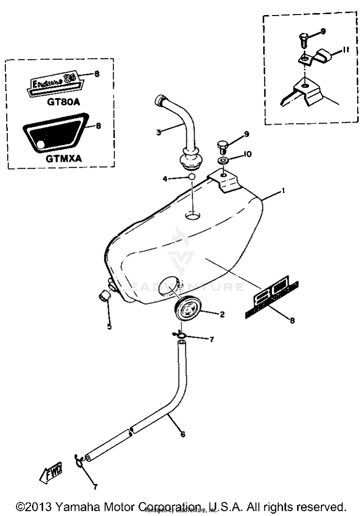 Oil Tank GT80A - 1974 Schematic