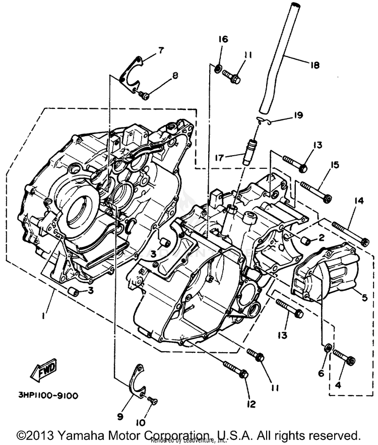 Crankcase BIG BEAR (ME & NH Only) - YFM350FWD_MNH - 1992 Schematic