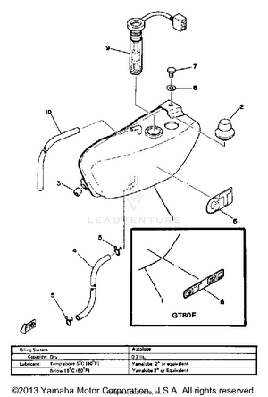 Oil Tank Gt80e - Gt80e-009161 - Gt80f Schematic