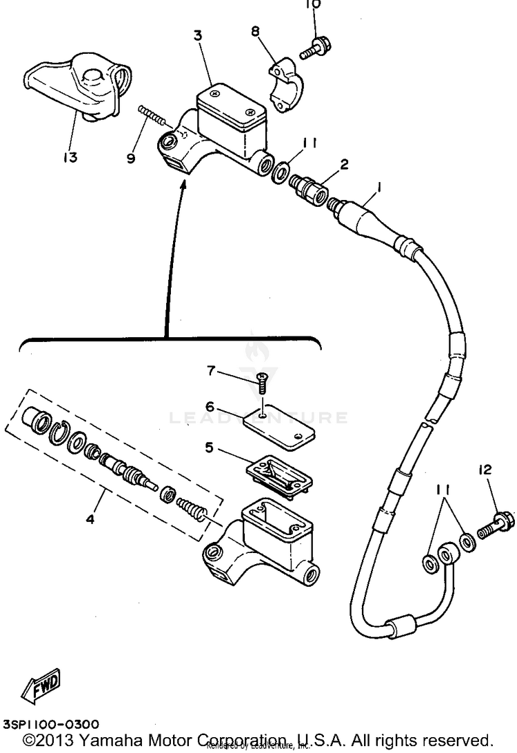 Front Master Cylinder Schematic