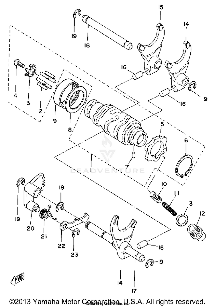Shift Cam Fork Schematic