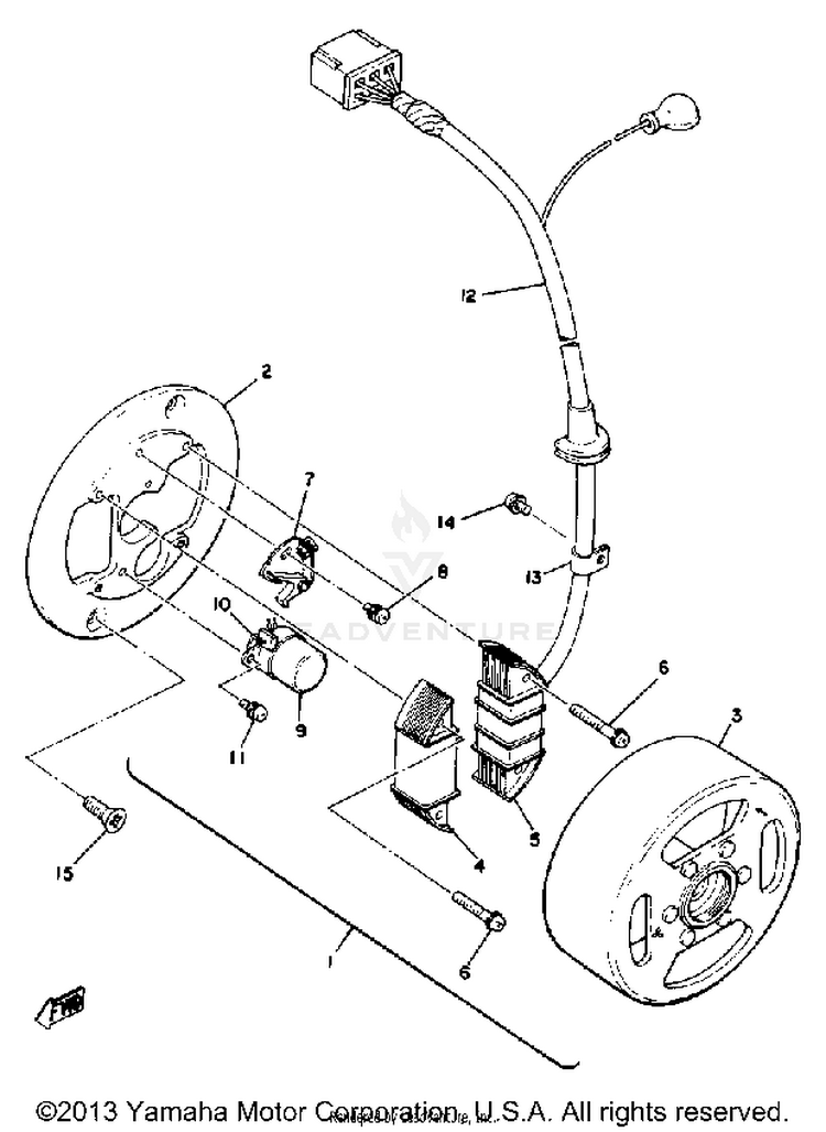 Flywheel Magneto  Dt100e E011001-F Schematic