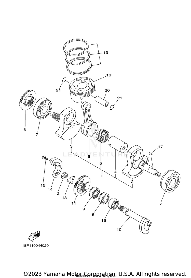 Crankshaft & Piston Schematic