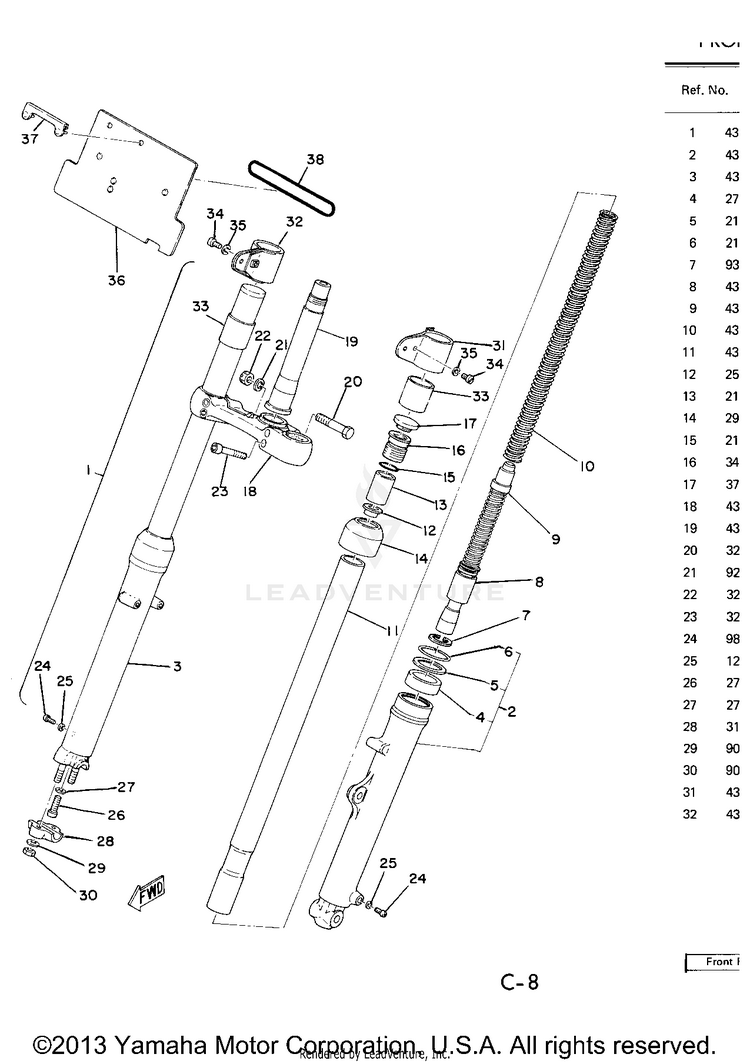 Front Fork Schematic