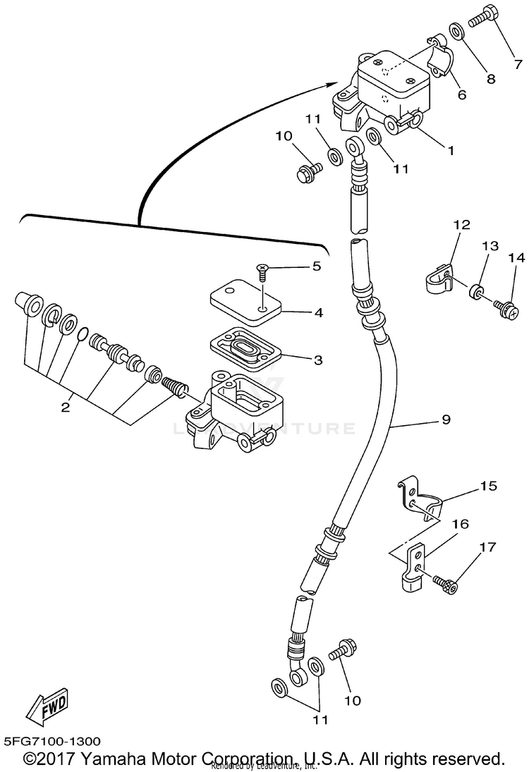 Front Master Cylinder Schematic