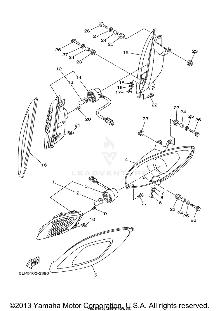 Headlight RAPTOR  660R - YFM660RR - 2003 Schematic