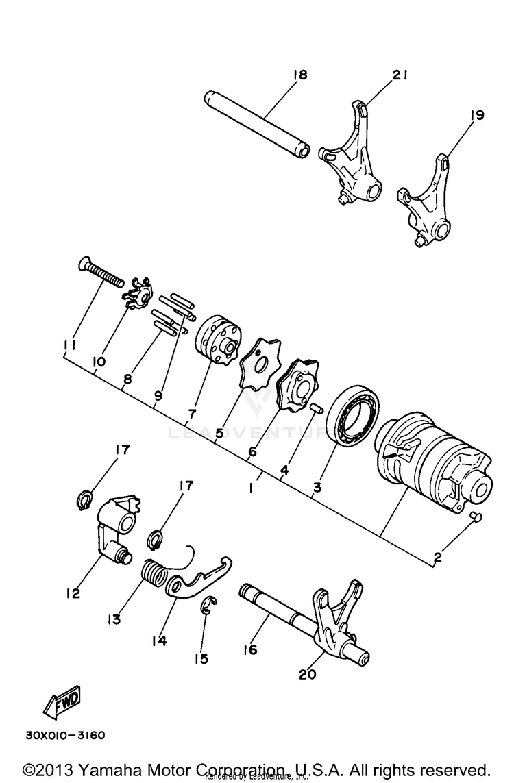 Shift Cam Shift Fork Schematic