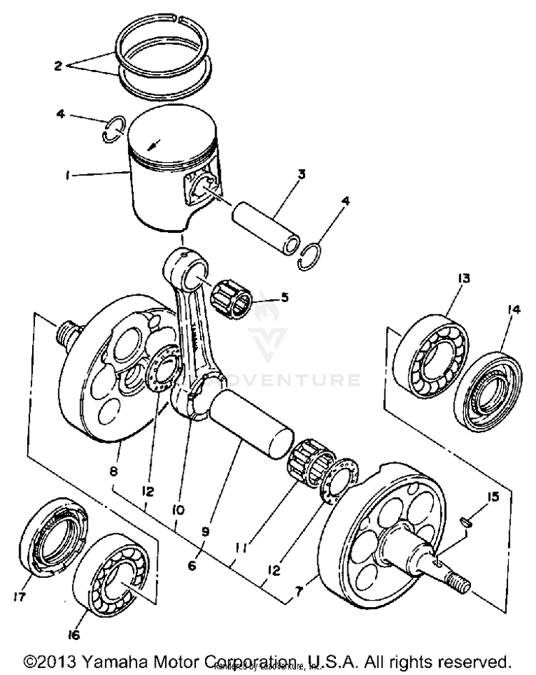 Crankshaft Piston Schematic