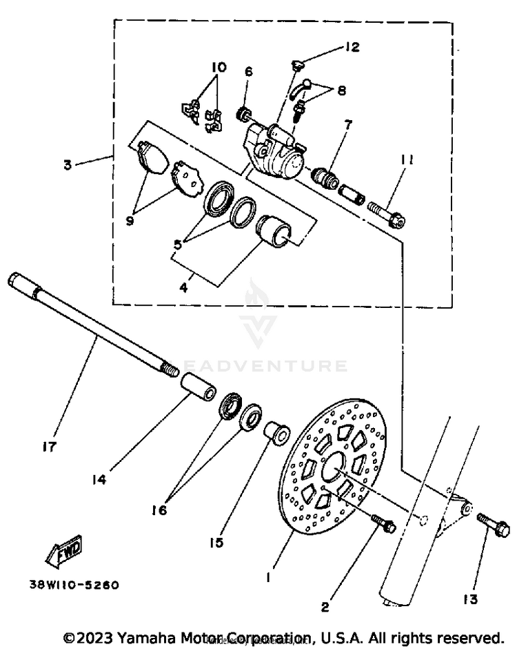 Front Brake-Caliper Schematic