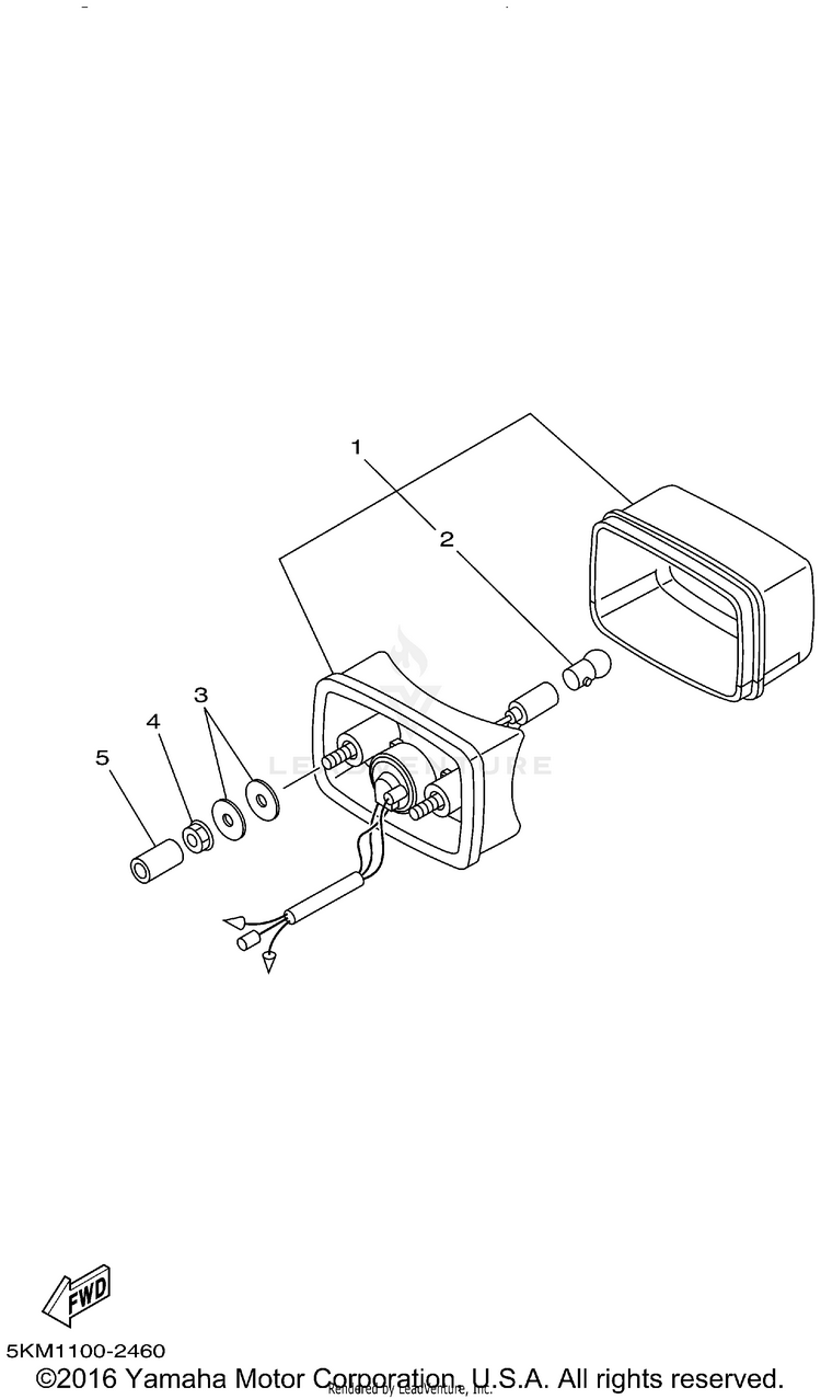 Taillight GRIZZLY 660 - YFM660FP - 2002 Schematic