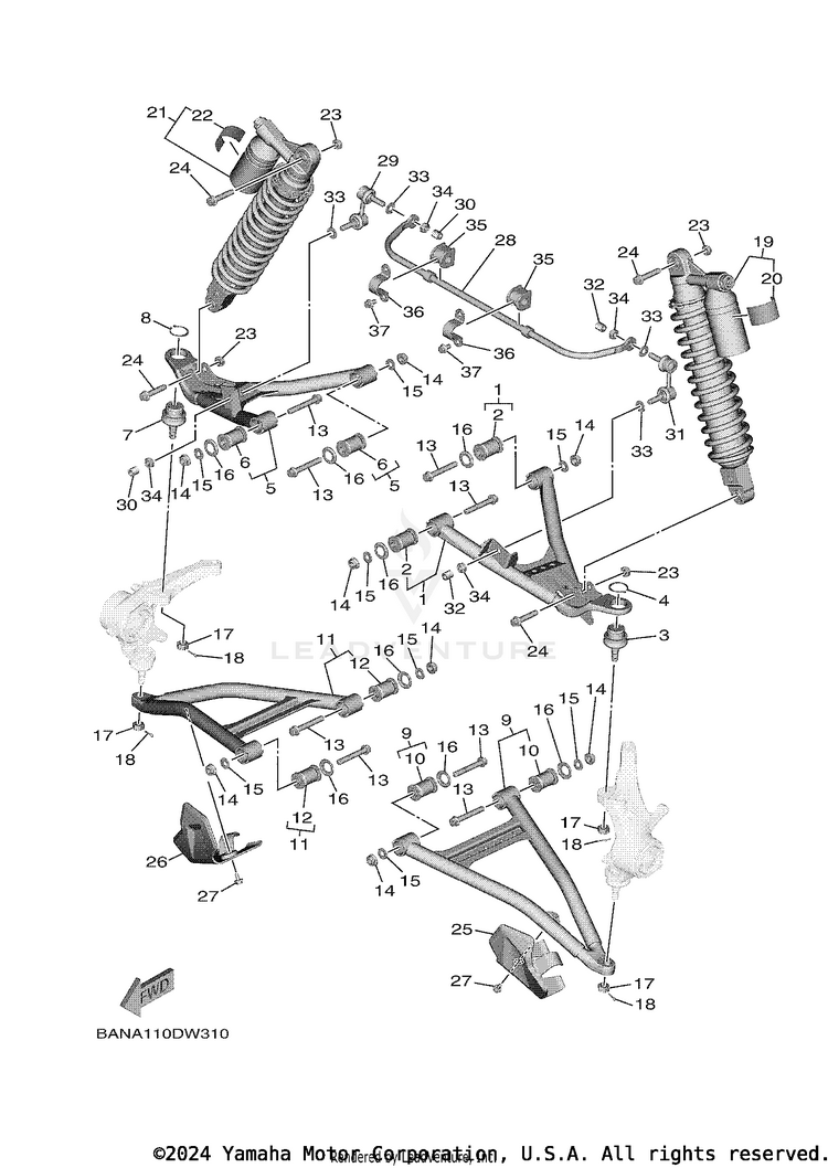 Front Suspension Wheel WOLVERINE X2 EPS - YXE85WPAMS - 2021 Schematic