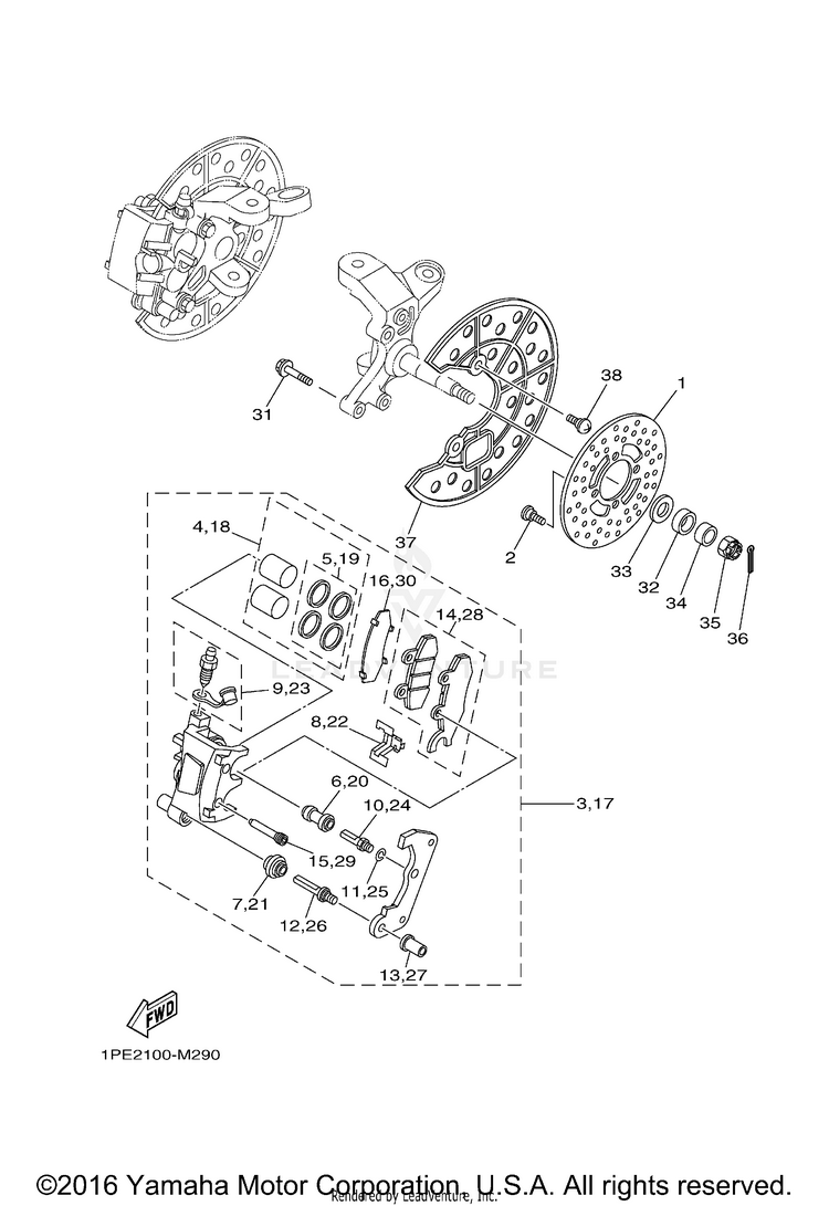 Front Brake Caliper Schematic