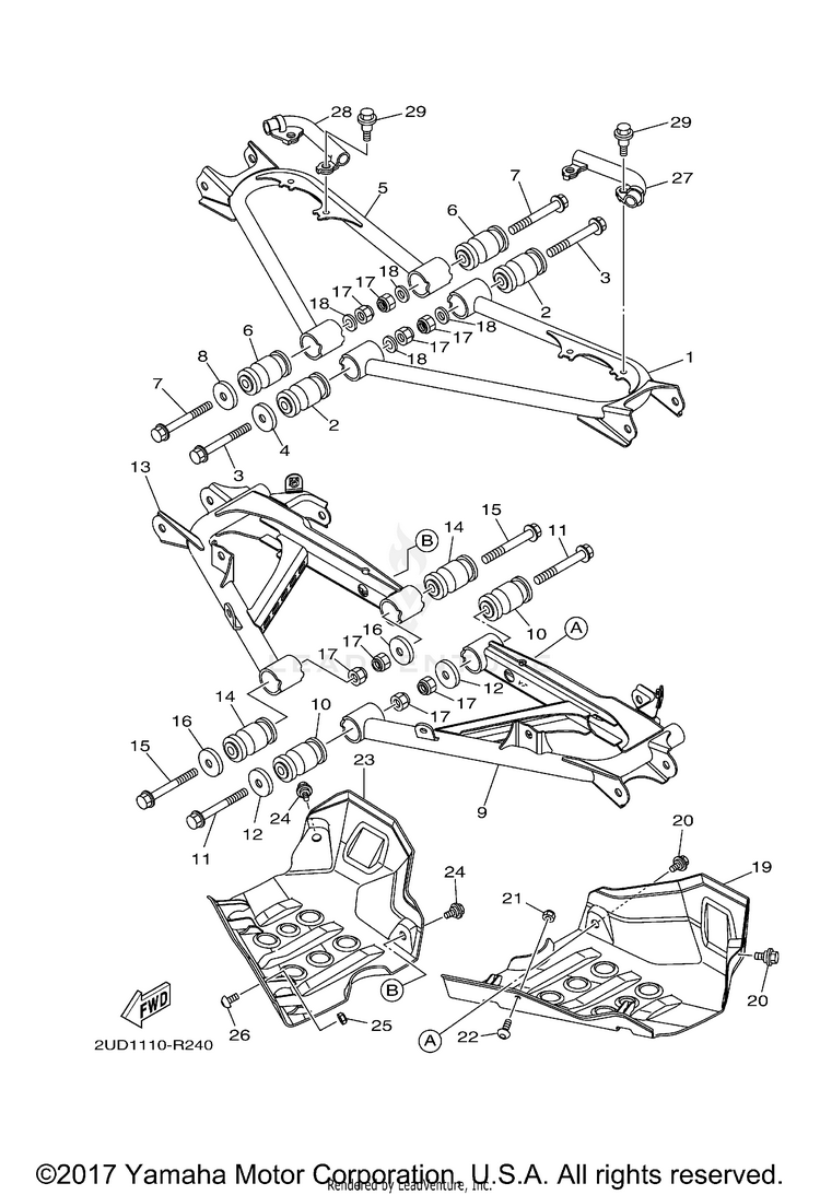 Rear Arm GRIZZLY EPS - YFM70GPAJL - 2018 Schematic