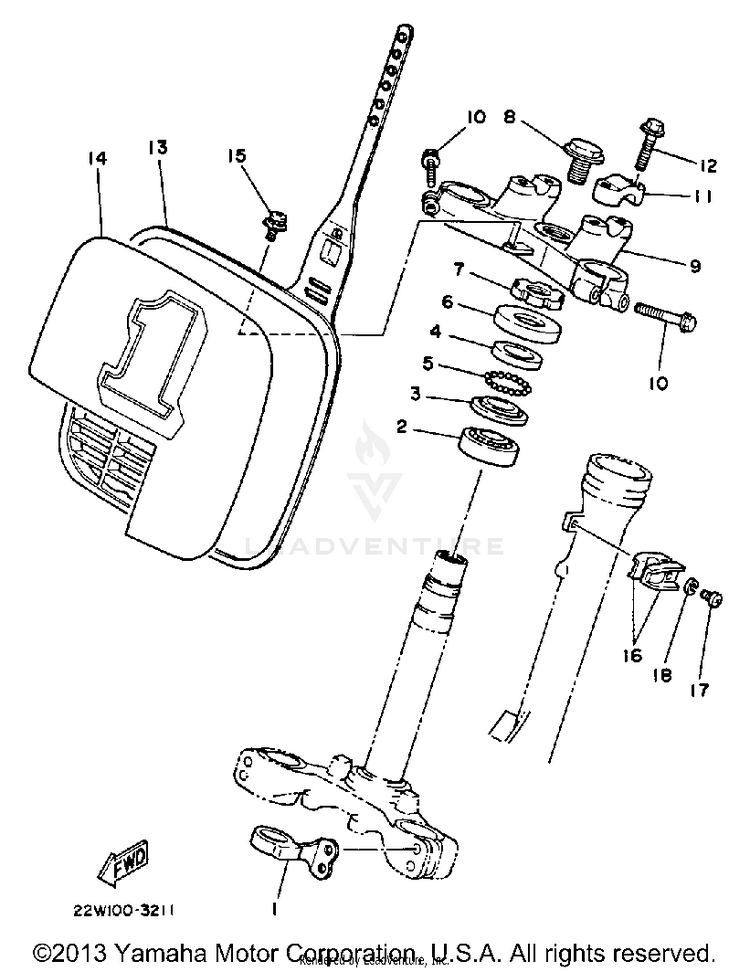 Steering YZ80 - YZ80L - 1999 Schematic