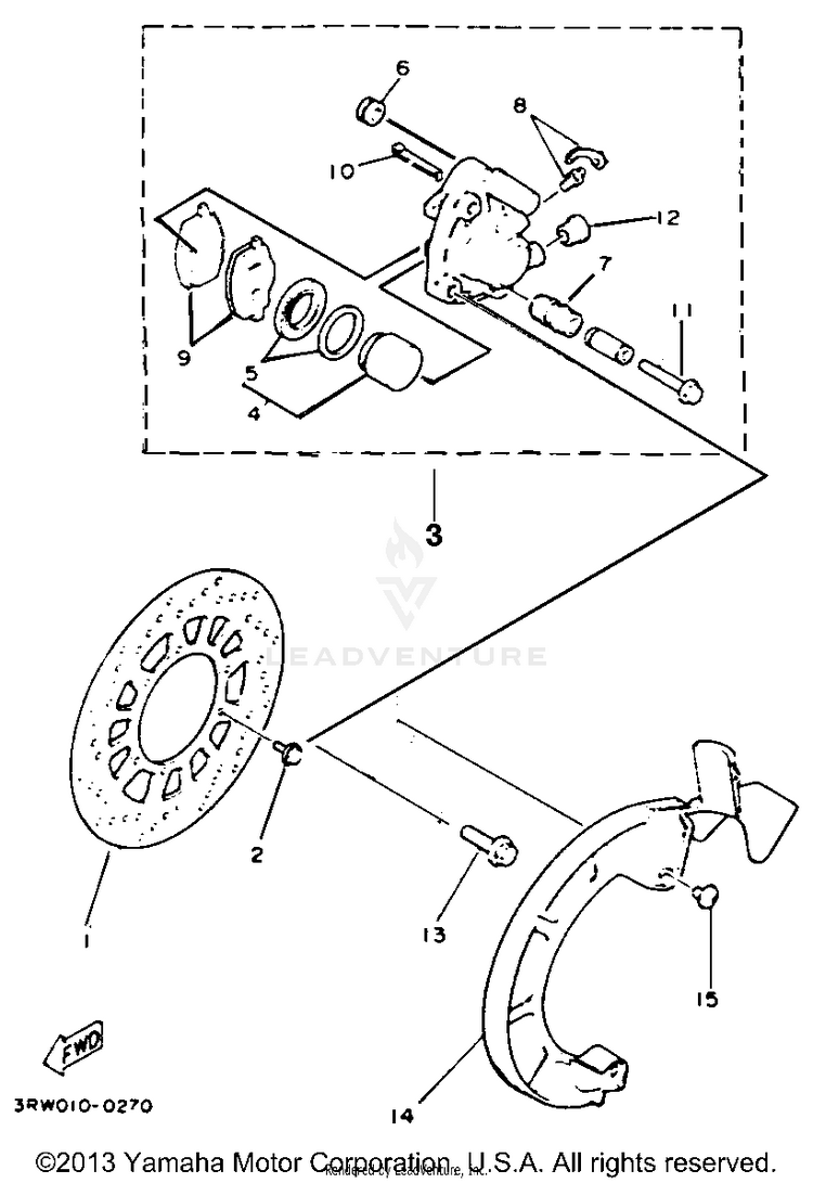 Front Brake Caliper Schematic
