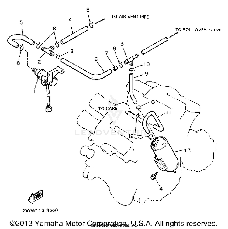 Emission Control Device Calif Model Only Schematic