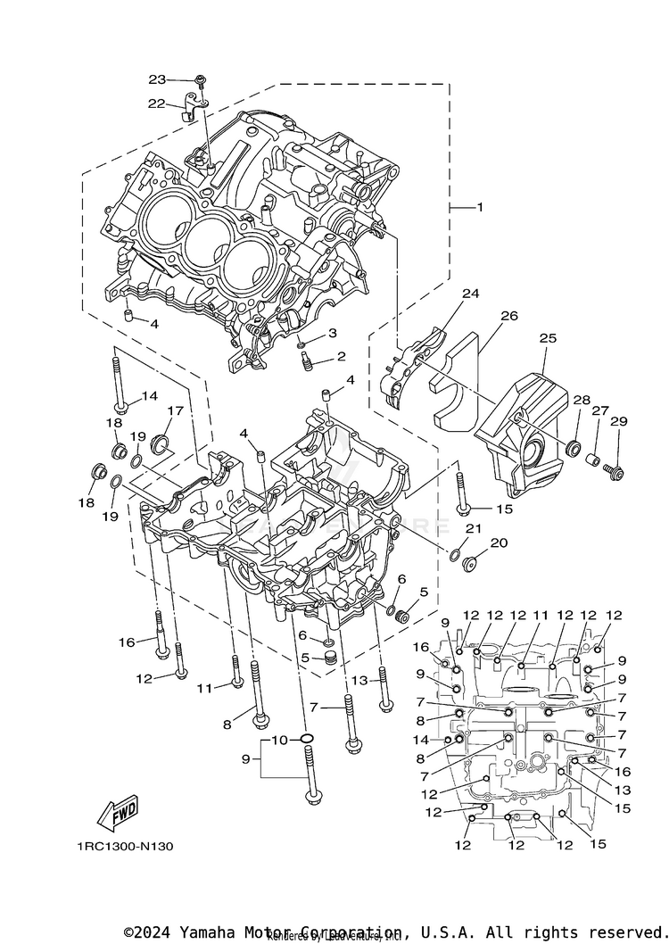 Crankcase FJ09 CA - FJ09GCB - 2016 Schematic