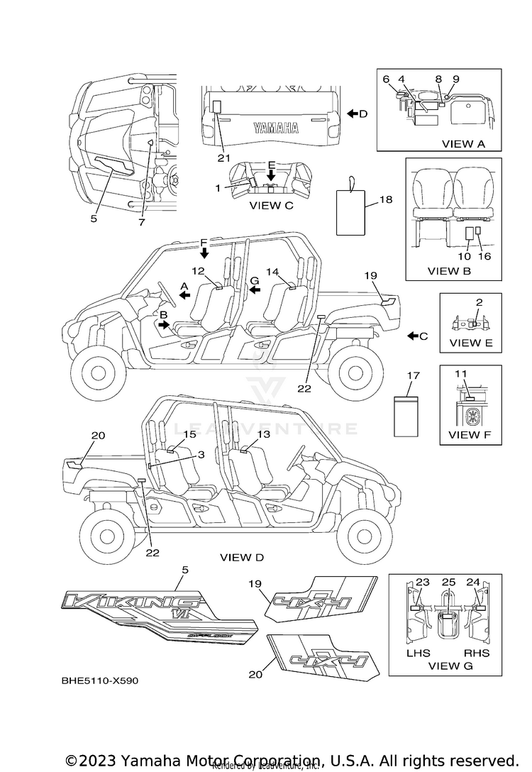 Emblem & Label 1 VIKING VI EPS - YXC70VPXNG - 2022 Schematic