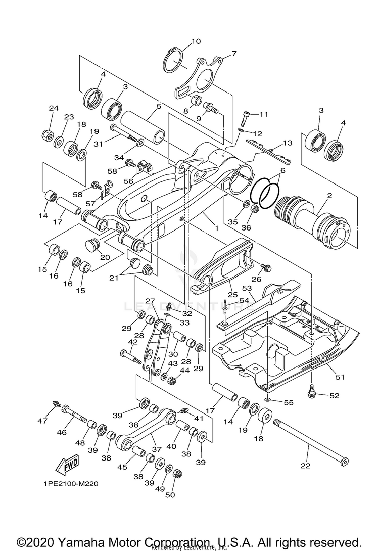 Rear Arm RAPTOR 700R - YFM70RSCLL - 2020 Schematic