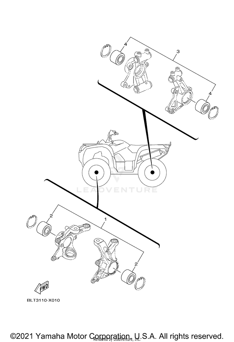 Maintenance Parts Kit KODIAK 700 EPS - YFM70KPANG - 2022 Schematic