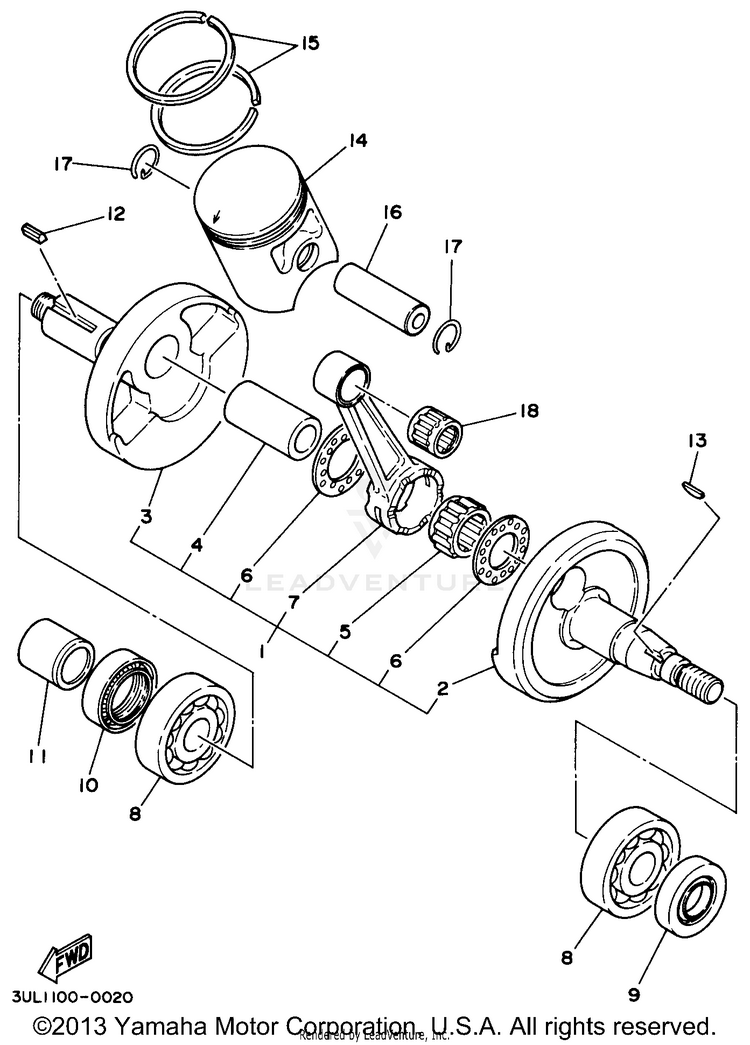 Crankshaft - Piston Schematic