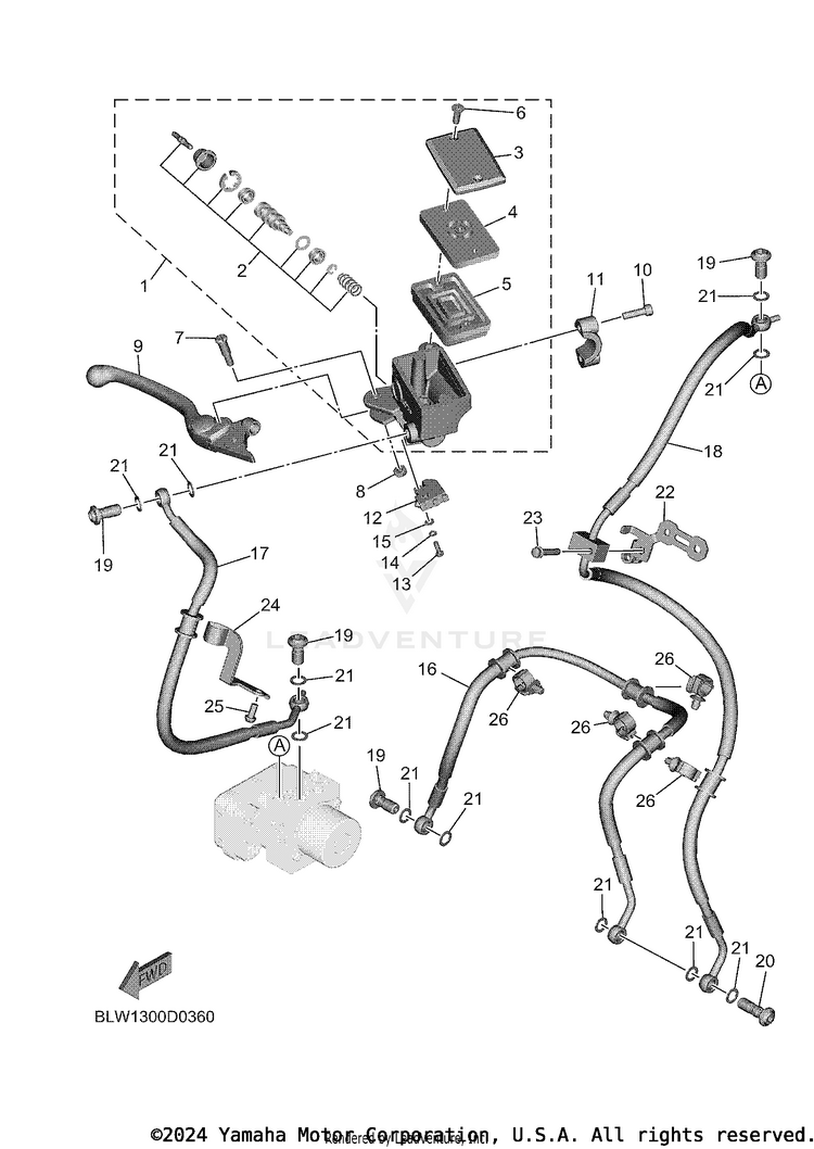 Front Master Cylinder MT07 - MT07TCB - 2026 Schematic