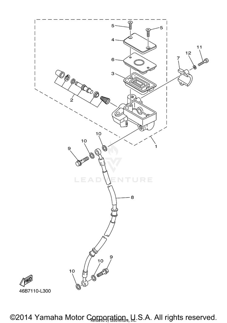 Front Master Cylinder V STAR 250 - XV250FCB - 2015 Schematic