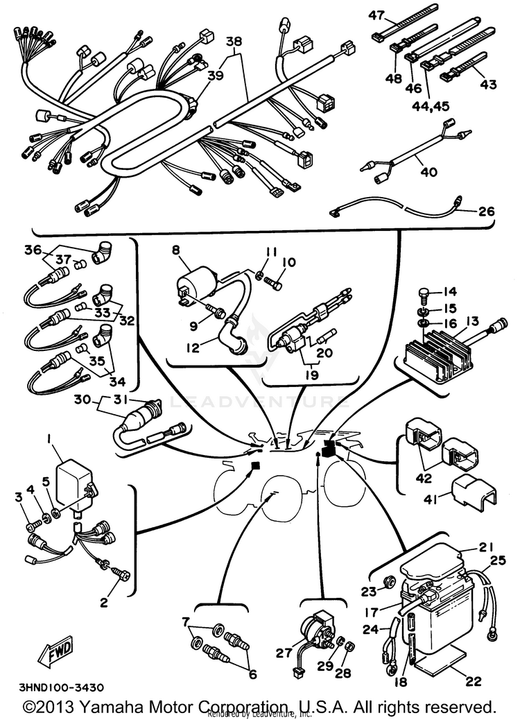 Electrical 1 BIG BEAR 4WD (ME & NH Only) - YFM350FWF_MNH - 1994 Schematic