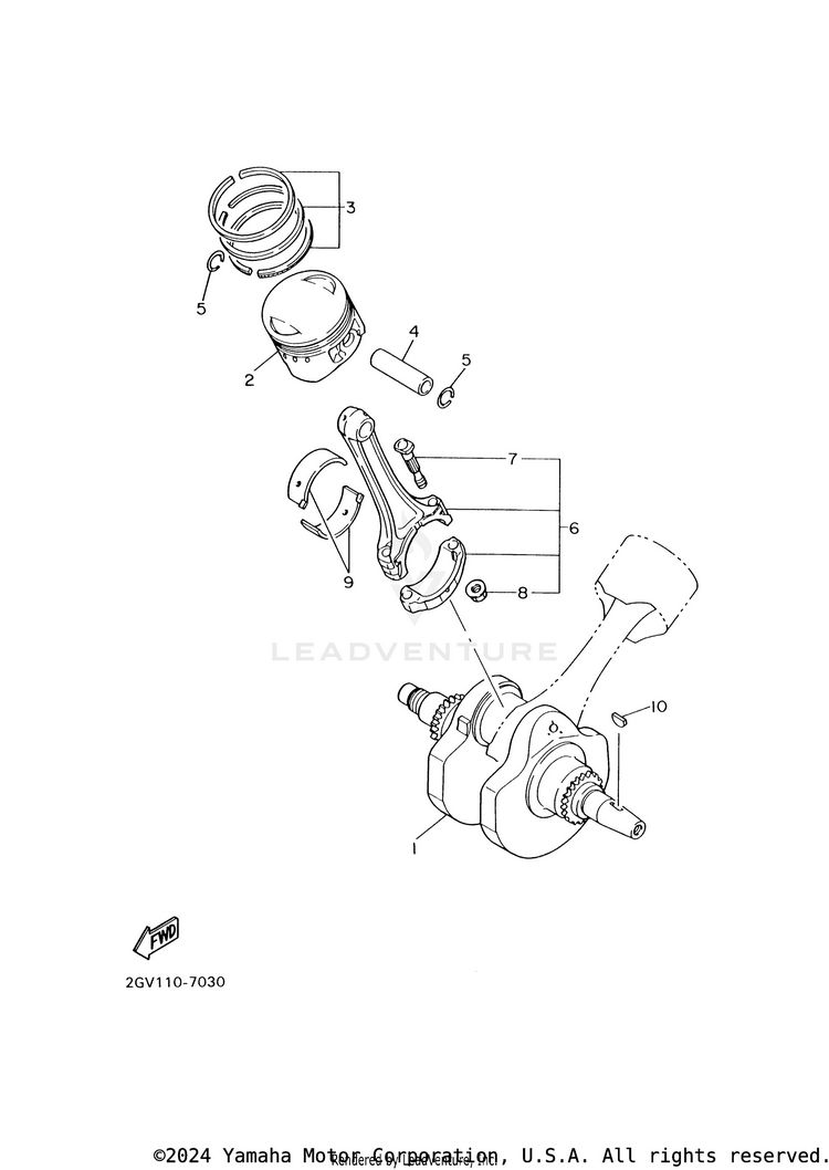 Crankshaft Piston V STAR 650 SILVERADO - XVS65ATYCB - 2009 Schematic