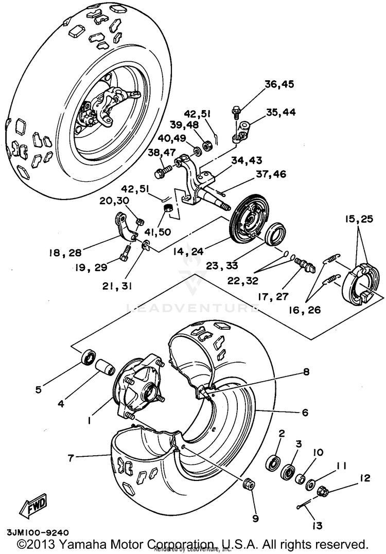 Front Wheel BLASTER - YFS200G - 1995 Schematic