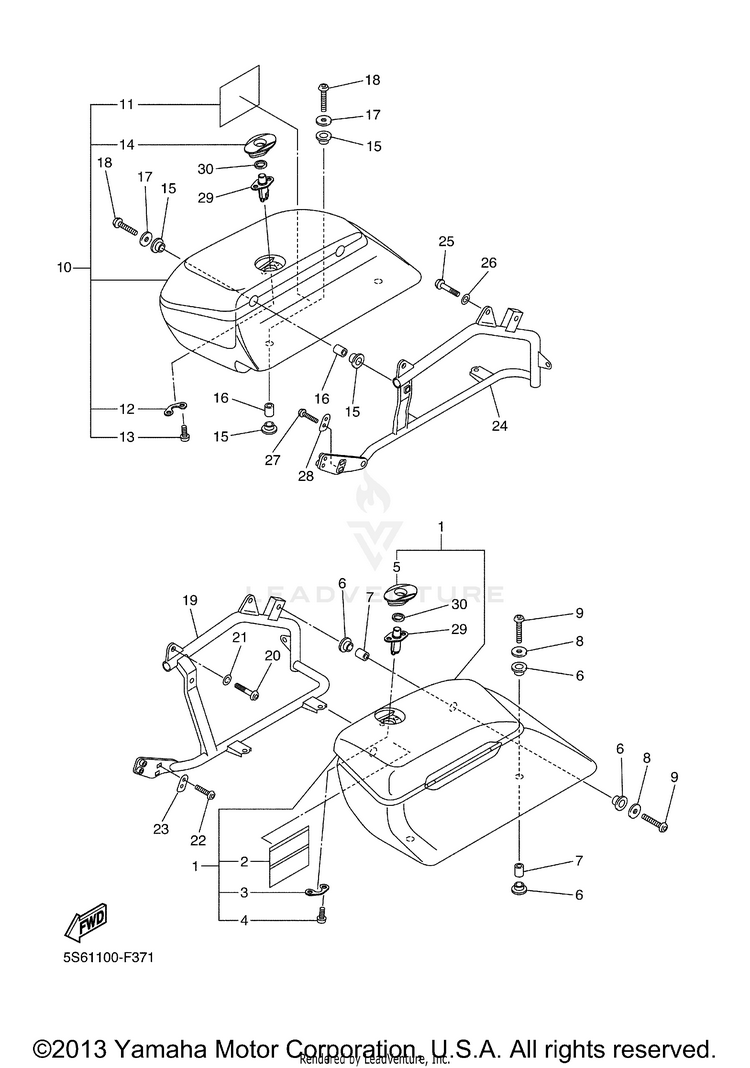 Saddlebag V STAR 1300 TOURER - XVS13CTZCB - 2010 Schematic