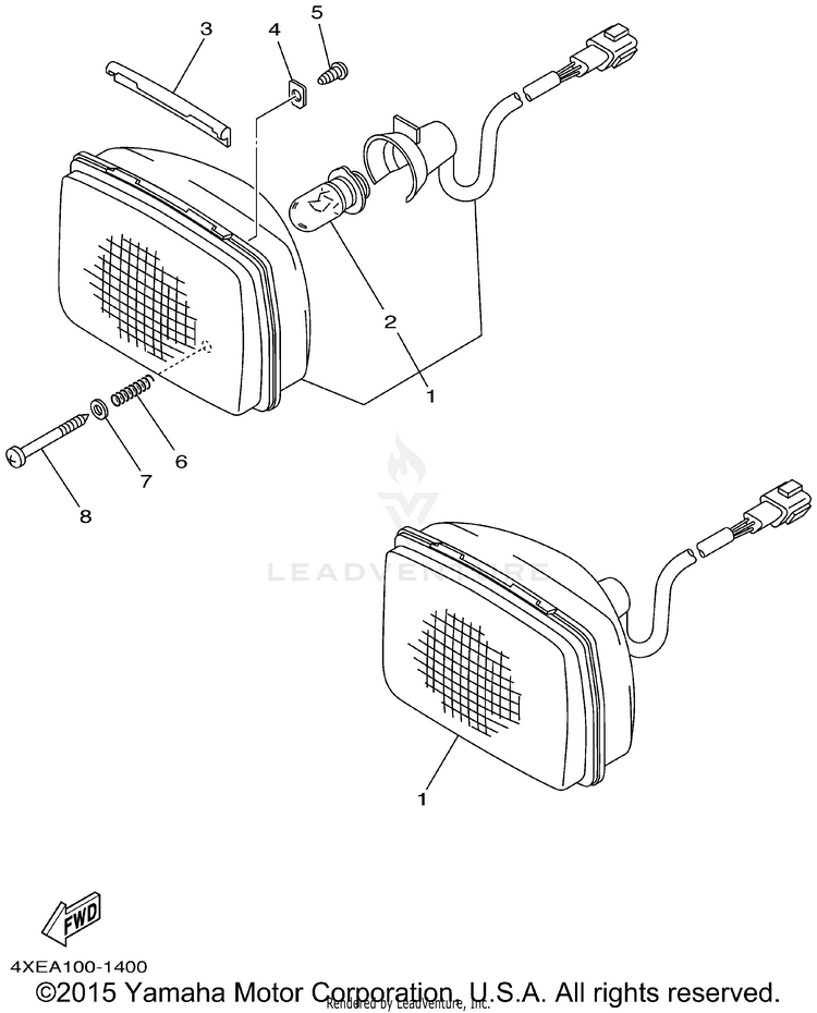 Headlight BEAR TRACKER 2WD_REALTREE - YFM250XHP - 2002 Schematic